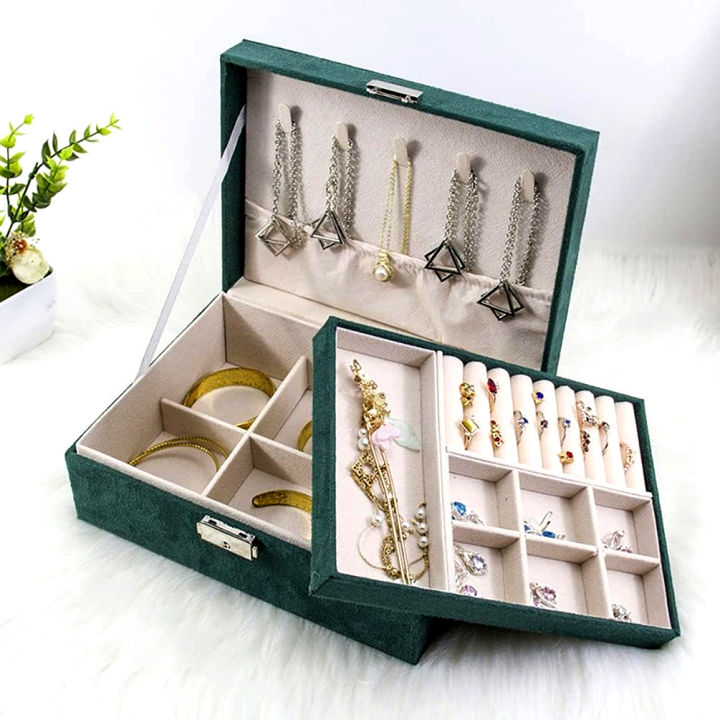 Large Jewellery Organizer Box for Women – PU Leather Storage Case with Lock – Classic Style – All Season