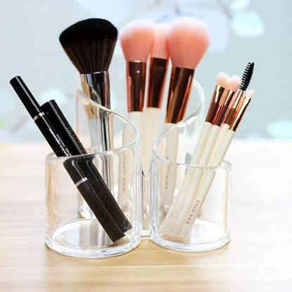 Acrylic Makeup Organizer Storage Box – Multi-Compartment Cosmetic Holder for Brushes, Lipsticks, Jewelry & Accessories – Clear Plastic Desktop Storage Box for Vanity, Bathroom & Office Supplies – Durable & Stylish Organizer